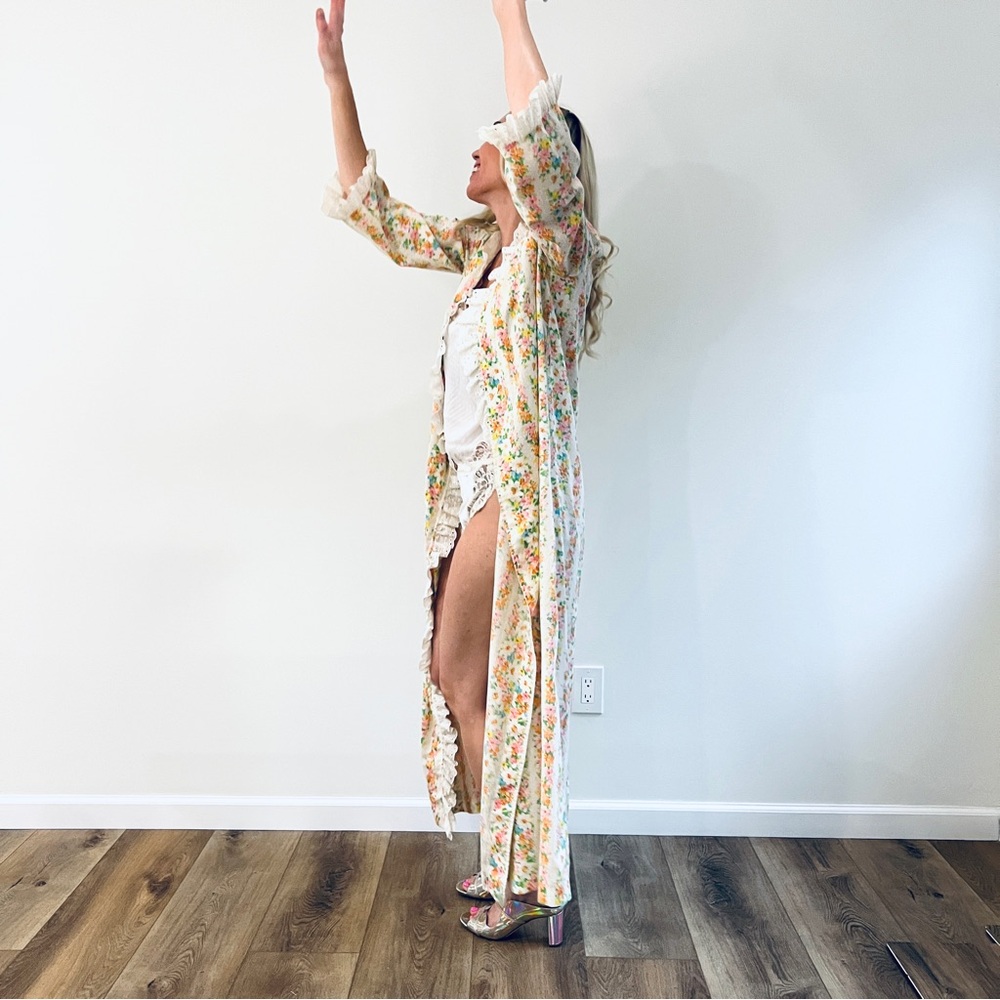 VTG Floral Housecoat Duster Robe - Picture 9 of 16